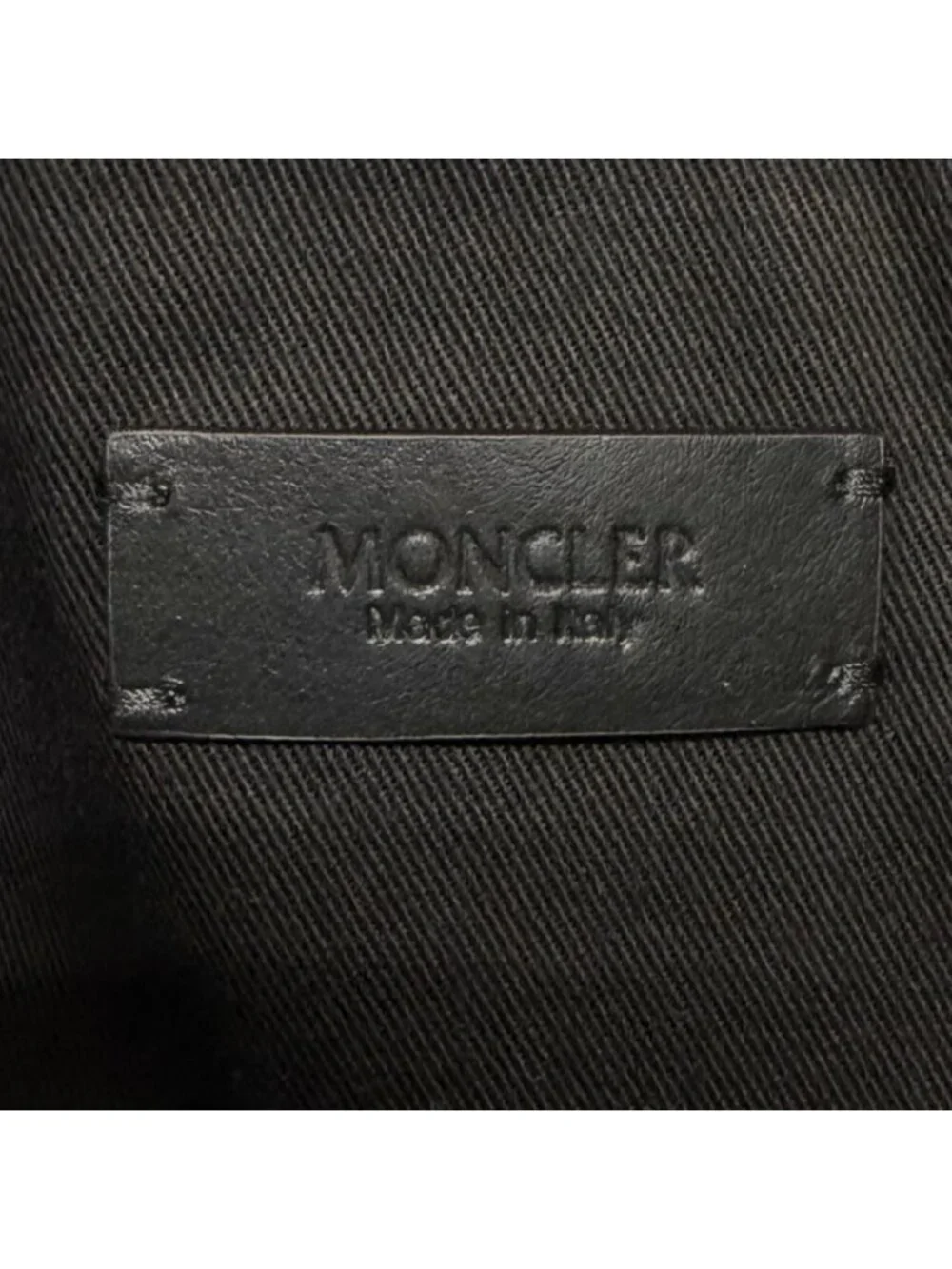 Moncler Caradoc Logo Patch Eco Fur Leather Tote Black
